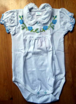 CD080_01 Embroidered Baby Body for Girls Size 80