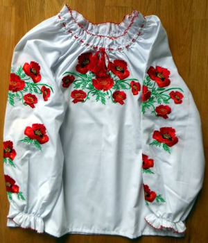 CD122_01 Ukrainian embroidered blouse Size 122